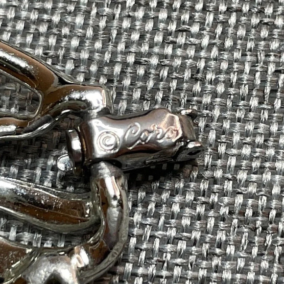 Vintage Coro Silver Tone Bracelet 7” Included Safety Chain - Picture 7 of 8